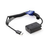 Eonvic Câble à ressort adaptateur de batterie simulée USB-C vers NP-FW50 pour Sony A7 NEX5 NEX7 RX10 IV