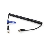 Eonvic Câble BNC 6G HD SDI - Câble d'extension spiralé - 75 Ohm - Câble coaxial RF pour caméras vidéo 4K (angle droit vers droit)