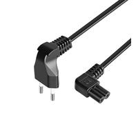 EONVIC Câble d'alimentation coudé Euro vers C7, 250 V 2,5 A Câble d'alimentation Prise Type C CEE 7/16 vers C7 pour Dell Samsung Ordinateur Portable Moniteur LG Philips TV Petits appareils
