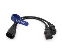 EONVIC Câble d'alimentation IEC 320 C14 vers 2 x C13, prise C14 vers 2 x C13, câble d'alimentation IEC-320 Power Y type splitter câble adaptateur 250 V 10 A