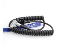 Eonvic Câble d'alimentation spiralé D-Tap à angle droit femelle 1B pour Red Scarlet & Epic