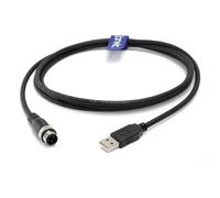 Eonvic Câble de connexion de données industriel M12 4 broches A mâle vers USB 2.0 mâle, haute flexibilité, blindé, moulé IP67, câble étanche 1 m