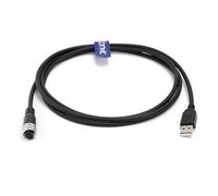 Eonvic Câble de connexion de données industriel M12 5 broches A femelle vers USB 2.0 mâle, haute flexibilité, blindé, moulé IP67, câble étanche 1 m
