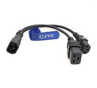 Eonvic Câble de conversion d'alimentation IEC320 C14 vers C13+C19 Un-à-Deux PDU/UPS Câble d'extension pour serveur 30CM