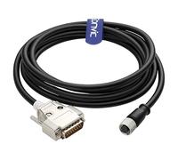 Eonvic Câble de données blindé M12 vers DB15 pour caméra industrielle Cognex CCB-PWRIO-MOD-05 série 7000 M12 12 broches A code femelle vers DB15 mâle (2 m)