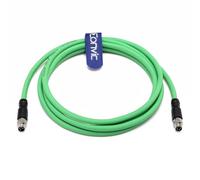 Eonvic Câble de données d'alimentation industriel M8 4 broches A Code mâle vers mâle Cat5e Gigabit Ethernet Shield High Flex pour commutateurs Beckhoff ZK1090-3191 Capteurs 10 m