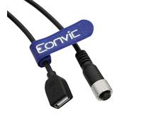 Eonvic Câble de données industriel M12 5 broches A code femelle vers USB 2.0 femelle 480 Mbps haute vitesse blindé IP67 étanche pour équipements/appareils d'automatisation 2 m