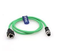 Eonvic Câble d'extension Ethernet industriel M12 4 broches mâle D-Code vers RJ45 femelle Gigabit High Flex Cat6 blindé Ethernet 4 broches mâle M12 vers RJ45 femelle 2 m
