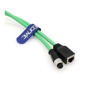 Eonvic Câble d'extension industriel Ethernet Cat6 M12 4 broches D-Code femelle vers RJ45 femelle Gigabit haute flexibilité blindé 30 cm