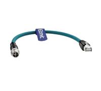 Eonvic Câble Ethernet blindé Cat 7e M12 type X 8 positions vers RJ45 étanche réseau industriel haute flexibilité pour caméra Cognex 30 cm