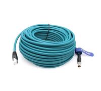 Eonvic Câble Ethernet blindé M12 X-Type 8 positions vers RJ45 Cat-7e étanche pour réseau industriel Cognex (25 m, bleu)