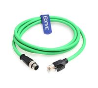 Eonvic Câble Ethernet Industriel Cat5e Haute flexibilité en PVC, connecteur mâle M12 D-Code 4 Broches vers fiche RJ45, pour Applications d'automatisation