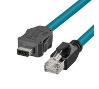 Eonvic Câble Ethernet industriel IX vers Rj45 Cat6A, IX30G-A-10S-CV A-Key mâle 10 Gbit/s Câble blindé High Flex pour commutateurs industriels, automates, caméras de vision industrielle, contrôleurs de