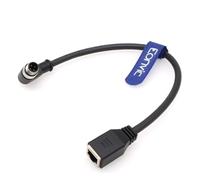 Eonvic Câble Ethernet M12 4 broches A mâle à angle droit vers RJ45 femelle droit industriel haute flexibilité Cat6 blindé étanche 30 cm