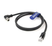 Eonvic Câble Ethernet M12 de type X à angle droit 8 positions vers RJ45 étanche pour réseau blindé industriel haute flexibilité pour Cognex