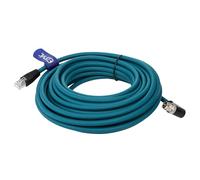 Eonvic Câble Ethernet M12 haut flexible à angle droit code X 8 broches mâle vers RJ45 Cat-7e pour caméra industrielle Cognex 10 m