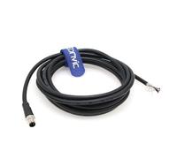 Eonvic Câble industriel M8 4 broches A-Code mâle vers connecteur ouvert moulé blindé Aviation Capteur câble étanche IP67 Cat 5e High Flex câble 3 m