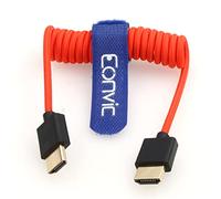 Eonvic Câble spiralé HDMI 2.1 8K vers HDMI haute vitesse fin HDMI mâle vers mâle pour Atomos Ninja V, Sony a7siii, Portkeys BM5 Monitor (HDMI-HDMI, câble spiralé tressé rouge)