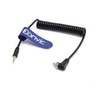 Eonvic Câble spiralé mâle 2,5 mm vers Flash PC Sync pour appareil photo Canon EOS 7D/5D Mark II/50D/30D/10D Nikon D300S/D300/D700/D3S