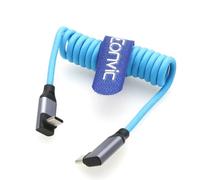 Eonvic Câble spiralé tressé USB de type C 3.2 GEN 2 20 Go/s 100 W 4K 60 Hz pour iPhone 15 Pro Max Plus, tablettes Samsung Galaxy, ordinateurs portables, Blackmagic Sony FX3, appareil photo (bleu, USB