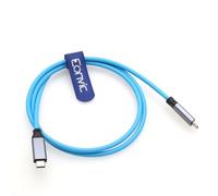 Eonvic Câble spiralé tressé USB de type C 3.2 GEN 2 20 Go/s 100 W 4K 60 Hz pour iPhone 15 Pro Max Plus, Samsung Galaxy, tablettes, ordinateurs portables, Blackmagic Sony FX3, appareil photo (bleu, 1 m