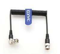 Eonvic Câble vidéo 3G HD-SDI BNC vers BNC 75 Ohm Câble coaxial spiralé pour caméra 4K 1080P 3G HD SDI Moniteur Enregistreur Vedio (droit à angle droit)