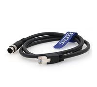 Eonvic Câbles Ethernet industriels M12 8 broches mâle vers RJ45 haute flexibilité blindé avec fonction de verrouillage pour caméra Cognex industrielle (1 m)
