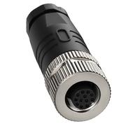 Eonvic Connecteur industriel M12 12 broches femelle A code aviation connecteur 12 mm prise circulaire 30 V 1 A étanche bouchons à souder pour automatisation capteur/actionneur