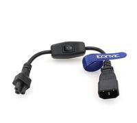 Eonvic Cordon d'alimentation IEC 320 C14 vers C5 avec interrupteur, Câble d'extension d'alimentation C14 mâle vers prise C5 avec interrupteur marche/arrêt 30CM