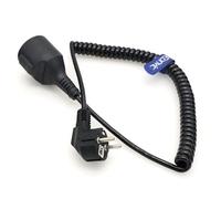 Eonvic Euro Schuko Plug CEE7/7 Male to Schuko Female Extension Coiled Cable Power Supply Cord, 0.6m to 2m.