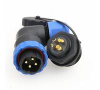 Eonvic Fiche d'aviation SD20 4 broches à angle droit 25 A 380 V en plastique automobile IP68 étanche femelle femelle électrique montée à l'arrière