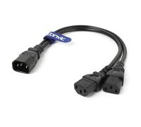 Eonvic IEC 320 C14 vers 2 x C13 Câble d'alimentation mâle C14 vers 2 x C13 Câble adaptateur répartiteur d'alimentation IEC-320 Type Y 250 V 10 A 40 cm