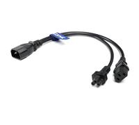 Eonvic IEC320 C14 vers C13+C5 Câble d'extension répartiteur en Y 250 V 2,5 A pour ordinateur portable, écran, ordinateur