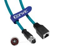 EONVIC Industrial M12 8 broches femelle X code vers RJ45 femelle Cat6 Gigabit High Flex Rallonge Ethernet blindé champ Module câblé pour application d'automatisation 15 m