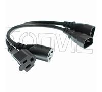 Eonvic Lot de 2 câbles d'alimentation standard IEC 320 C14 vers Nema 5-15R 18 AWG pour ordinateur 0,3 m