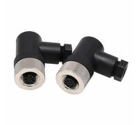 Eonvic Lot de 2 connecteurs M12 5 broches femelles A Code Circulaire Aviation Connecteur Connecteur étanche Angle droit 12 mm Câble Adaptateur pour NMEA 2000 Installable sur le Terrain Garmin Networks
