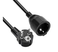 Eonvic Rallonge Schuko 1,8 m | Câble d'alimentation coudé CEE 7/7 mâle vers prise Schuko femelle H05FF-V 3G 1,5 mm² 16 A 250 V