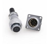Eonvic ws16 9 - Pin Waterproof IP67 Metal male Plug and femelle Square socket Panel installation signal car Electric Aviation Cable Connector
