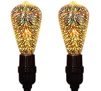 EONYUANGUO Ampoule de feu d'artifice 3D, 2 paquets d'ampoules LED Edison Ampoule de feu d'artifice E27 Ampoules LED Ampoule décorative pour Noël Fête D'anniversaire Mariage (St64)