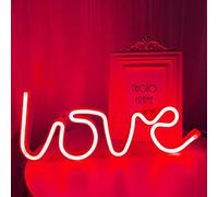 EONYUANGUO Enseigne Néon LED, Love Neon Sign Light Veilleuse décorative murale à piles/USB pour chambre à coucher, bar, chambre d'enfants, Noël, Fête d'anniversaire (rouge)