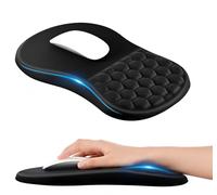 EooCoo Tapis de Souris Gaming pour Poignets avec Design de Massage, Repose Poignet Souris Ergonomique avec Mousse à Mémoire de Forme et Base en PU Antidérapante, 30 x 20 x 3cm, Accessoire Bureau, Noir