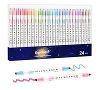 EooUooIP Surligneurs, 24 Stylos Surligneurs Pastel de Couleurs Assorties, Surligneurs à pointe fine et biseautée, Sèche rapidement Facile à tenir, pour Bullet Journal, Bible, Notes, Agenda