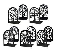 EOOUT Lot de 5 Paires de Serre-Livres décoratifs en Forme d'arbre en métal Noir pour Livres Lourds, Serre-Livres Robustes pour la Maison, Le Bureau, l'école.