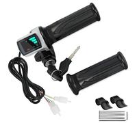 EOPOAYI Accélérateur demi-torsion 48 V compatible avec vélo électrique E-Scooter, 3 broches avec verrouillage t affichage pour vélo de montagne, moto avec poignées de guidon de 2,2 cm