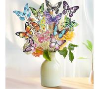 EOPUOZS Diamond Painting Papillon, 12 Pièces Diamond Painting Enfants, Kit de Bricolage pour Enfants et Adultes, Idéal pour Jardins et Intérieurs, Cadeau pour Maman et Filles