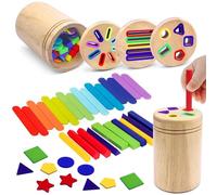 EOPUOZS Jouets Montessori 1 2 3 Ans, 3 en 1 Jouet Enfant 1 2 3 Ans, Jouet de Motricité, Jouets de Tri, Apprendre Couleurs et Formes, Cadeaux pour Enfants