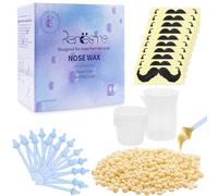 EOPUOZS Kit de cire pour nez et poils du nez, 100 g de grains, 20 bâtonnets, 10 récipients, 1 gobelet doseur 100 ml, 10 autocollants