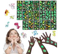 EOPUOZS Tatouage Enfants 20 Feuilles, Autocollants Enfants Lumineux Temporaires, 4 Séries de Motifs Mixtes, pour des Cadeaux pour Garçons et Filles (Lumineux)