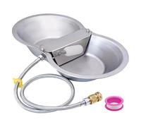 Eorleya Grand Distributeur Automatique d'eau pour Chiens de 2 Gallons, Kits de Valves à Flotteur, Abreuvoir pour Animaux, Bol en Acier Inoxydable