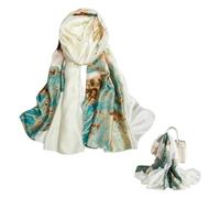 EORPAVU Foulards femme,bandana,foulard rouge,bandana femme,Châle long en satin lisse, écharpe, ceinture, châle floral,90x180CM